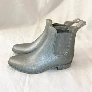J crew glitter chelsea rain boots deals